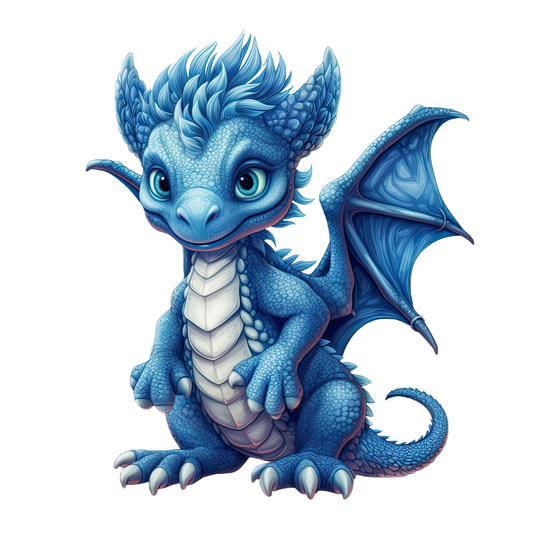 Bügelbild "Drache blau 1" in 6 verschiedenen Größen