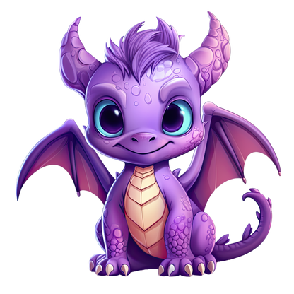 Bügelbild "Drache lila 1" in 6 verschiedenen Größen