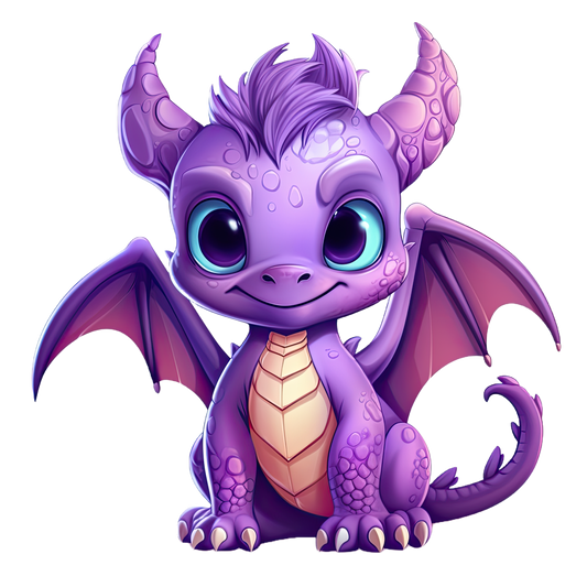 Bügelbild "Drache lila 1" in 6 verschiedenen Größen