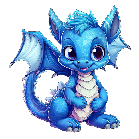 Bügelbild "Drache blau 2" in 6 verschiedenen Größen