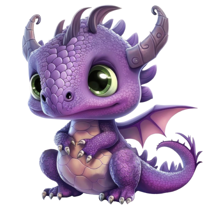 Bügelbild "Drache lila 2" in 6 verschiedenen Größen