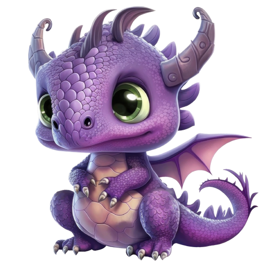 Bügelbild "Drache lila 2" in 6 verschiedenen Größen