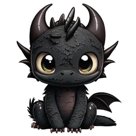 Bügelbild "Drache schwarz 4" in 6 verschiedenen Größen