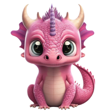 Lade das Bild in den Galerie-Viewer, Bügelbild &quot;Drache pink&quot; in 6 verschiedenen Größen
