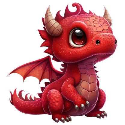 Bügelbild "Drache rot" in 6 verschiedenen Größen