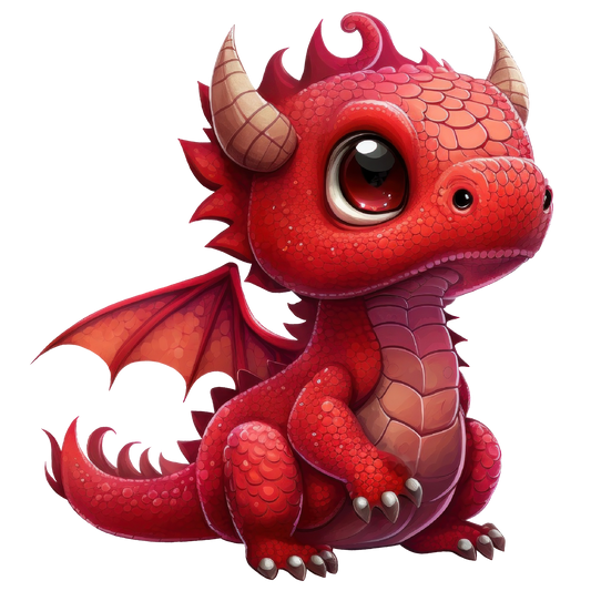 Bügelbild "Drache rot" in 6 verschiedenen Größen