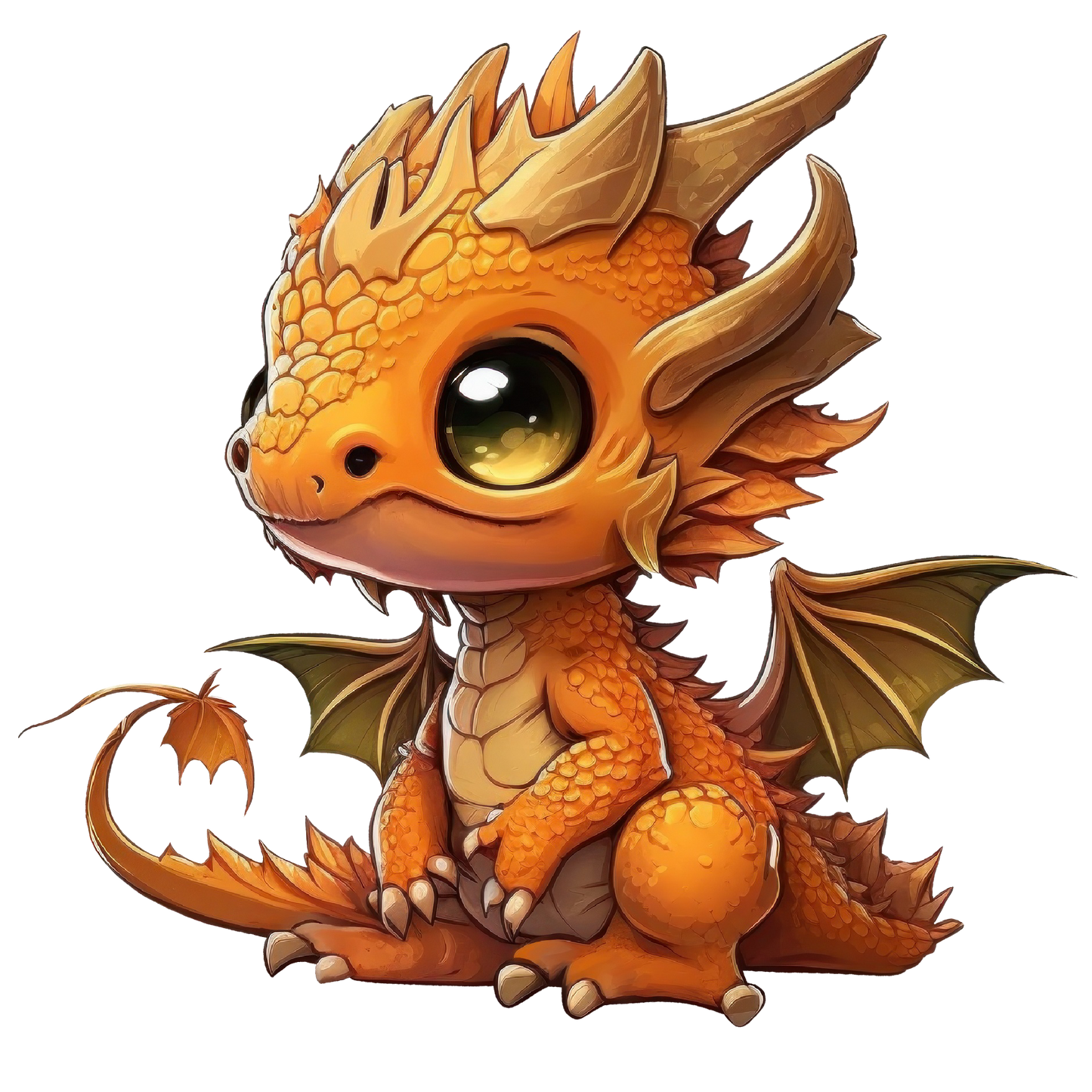 Bügelbild "Drache orange" in 6 verschiedenen Größen