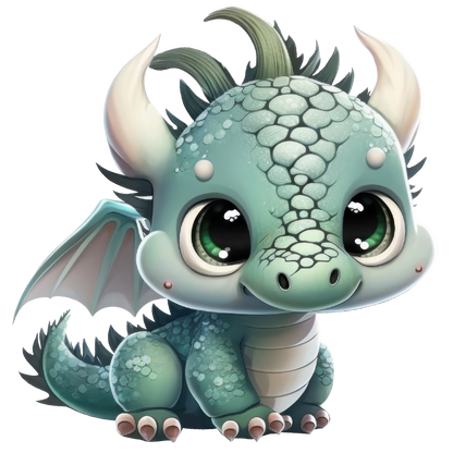 Bügelbild "Drache mint" in 6 verschiedenen Größen