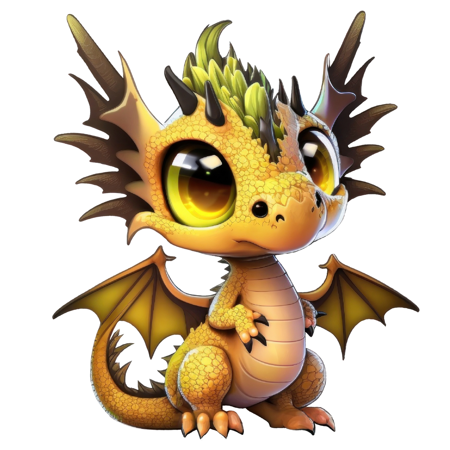 Bügelbild "Drache gelb-grün" in 6 verschiedenen Größen