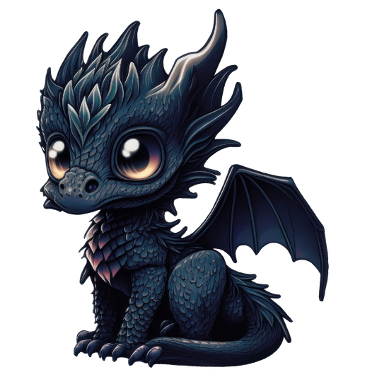 Bügelbild "Drache schwarz 3" in 6 verschiedenen Größen