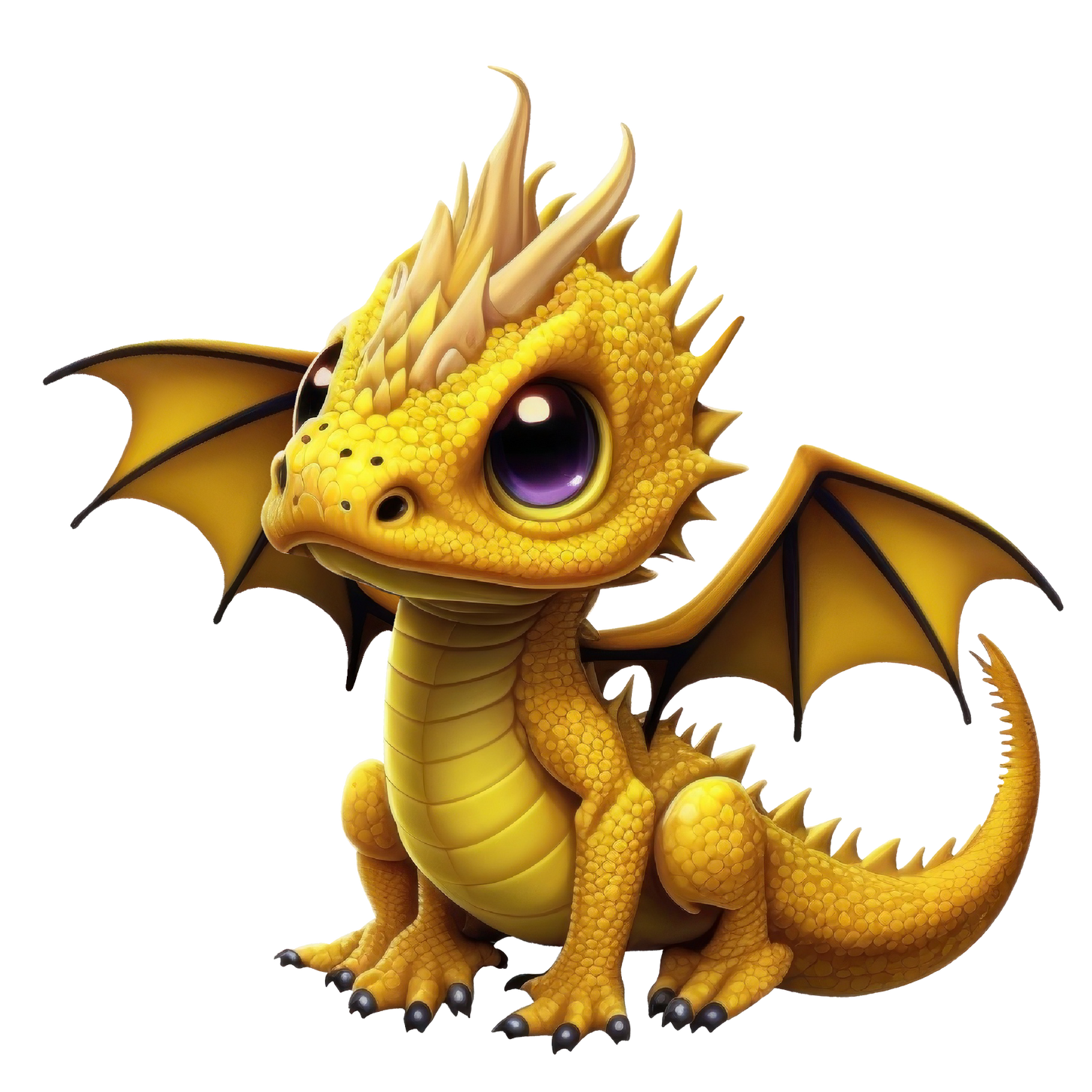 Bügelbild "Drache gelb" in 6 verschiedenen Größen
