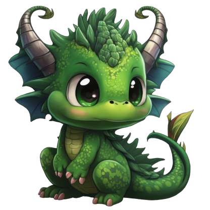 Bügelbild "Drache dunkelgrün" in 6 verschiedenen Größen