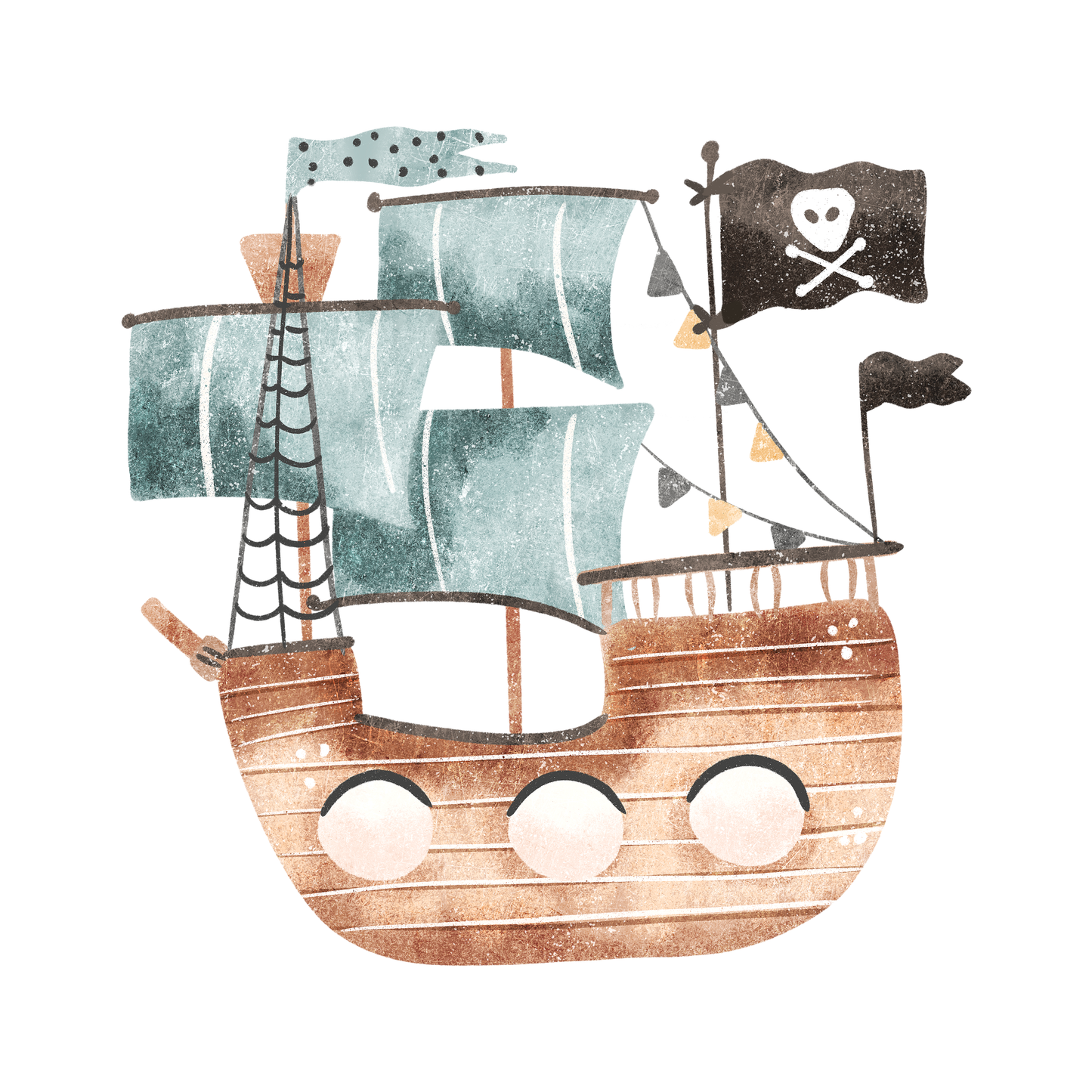 Bügelbild "Piratenschiff" in 6 verschiedenen Größen