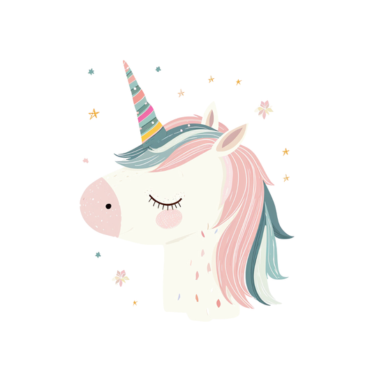Bügelbild "Lovely Unicorn" in 6 verschiedenen Größen