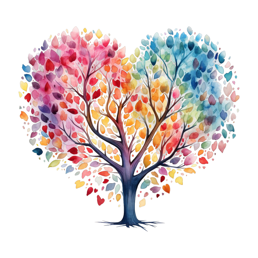 Bügelbild "Love Tree colourful" in 6 verschiedenen Größen