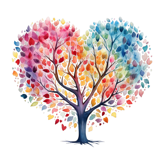 Bügelbild "Love Tree colourful" in 6 verschiedenen Größen