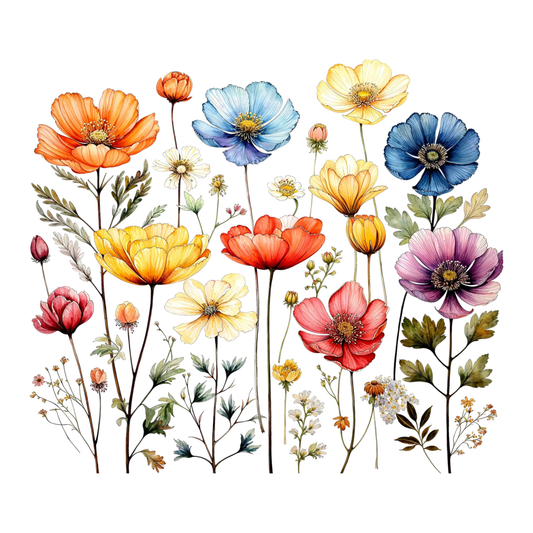 Bügelbild "Wildflowers" in 6 verschiedenen Größen