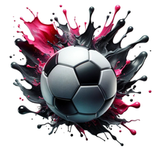 Lade das Bild in den Galerie-Viewer, Bügelbild &quot;Fußball schwarz pink&quot; in 6 verschiedenen Größen
