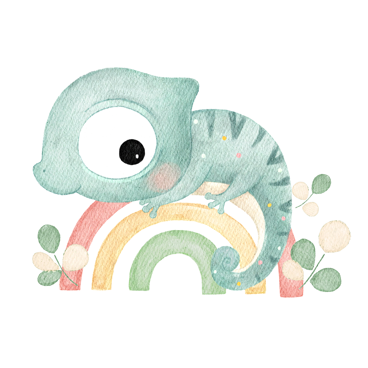 Bügelbild "Rainbow Chameleon" in 6 verschiedenen Größen