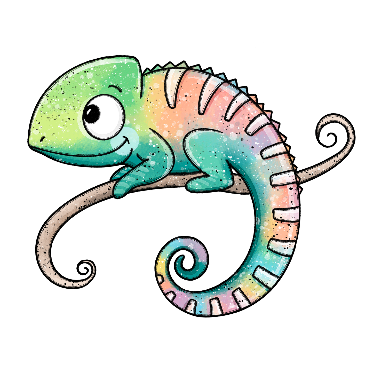 Bügelbild "Cute Chameleon" in 6 verschiedenen Größen