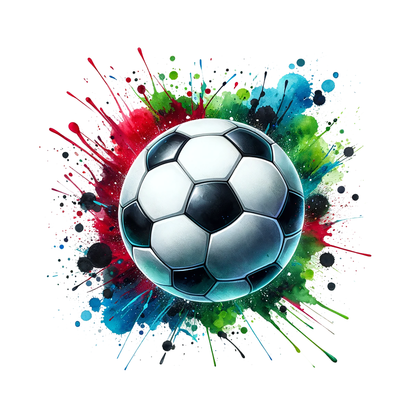 Bügelbild "Fußball rot grün blau" in 6 verschiedenen Größen