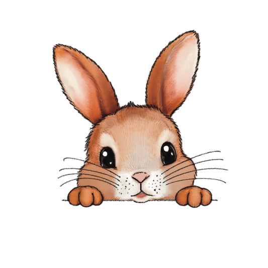 Bügelbild "Peek-a-boo Bunny" in 6 verschiedenen Größen