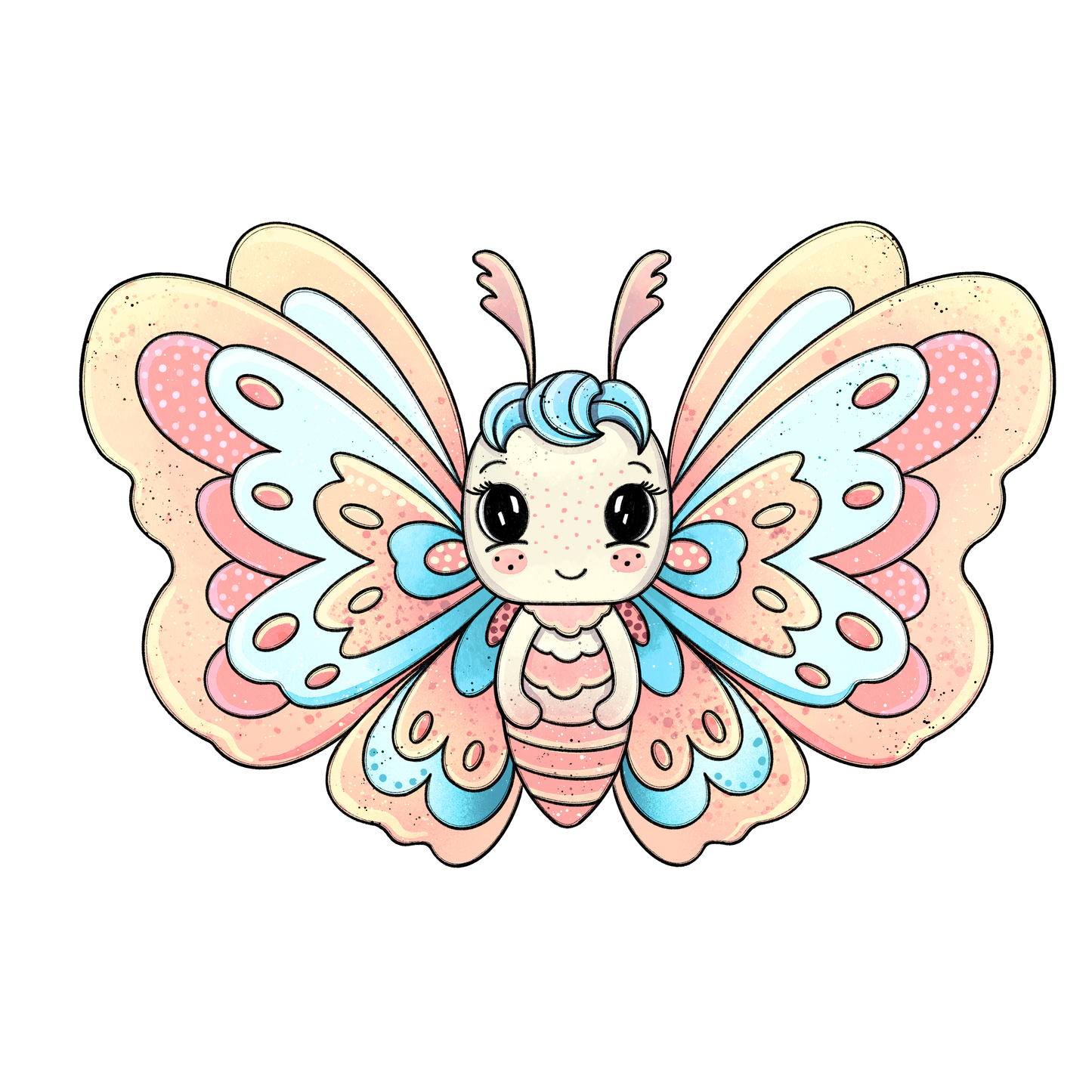 Bügelbild "Schmetterling bunt" in 6 verschiedenen Größen