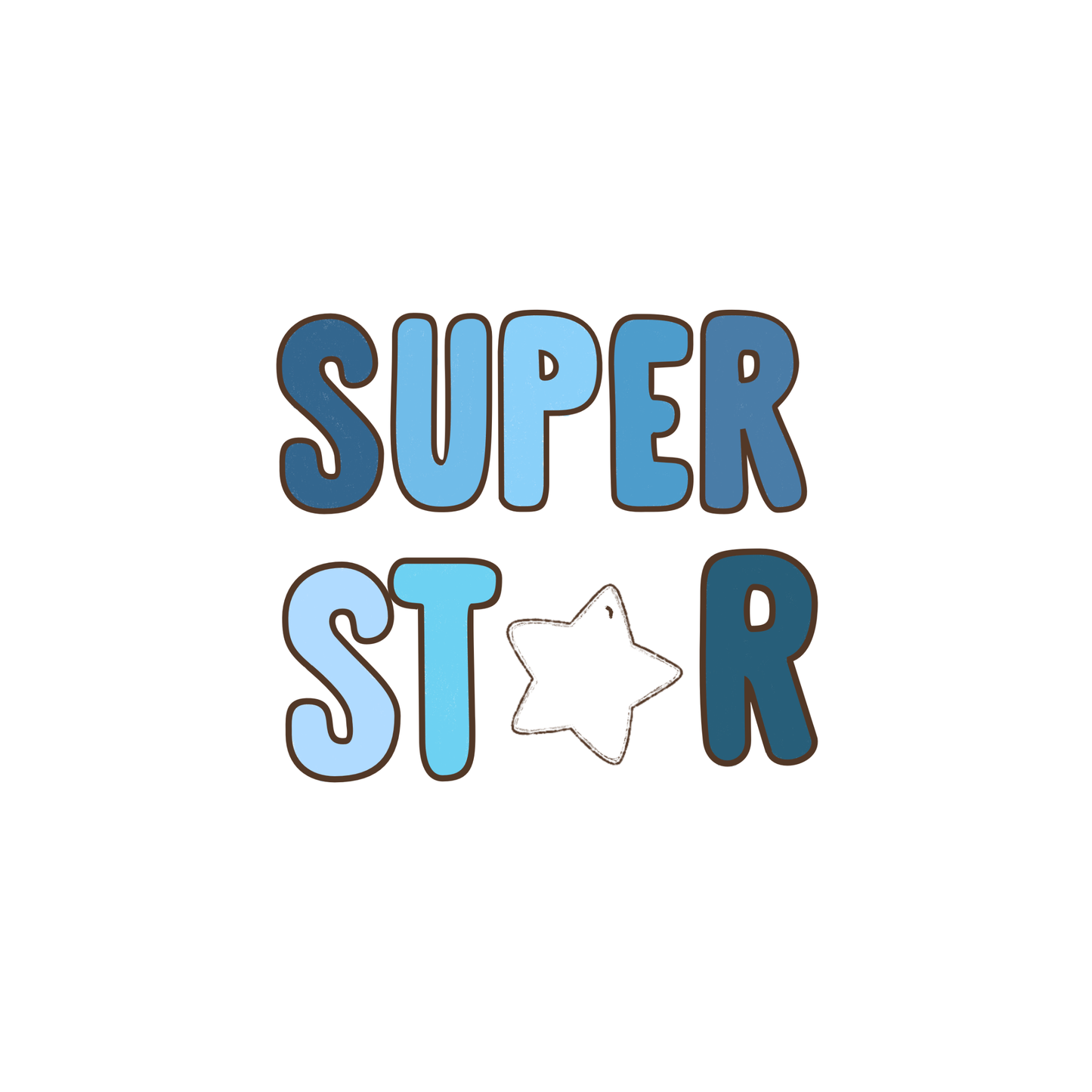 Bügelbild "Superstar" in 6 verschiedenen Größen