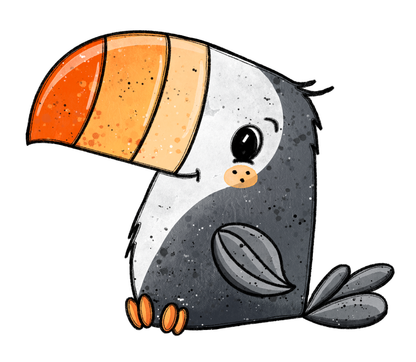 Bügelbild "Tucan grey" in 6 verschiedenen Größen