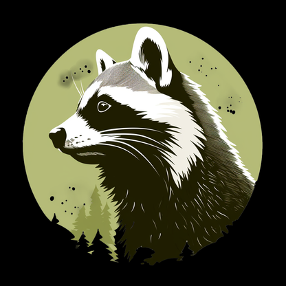 Bügelbild "Wild Racoon" in 6 verschiedenen Größen