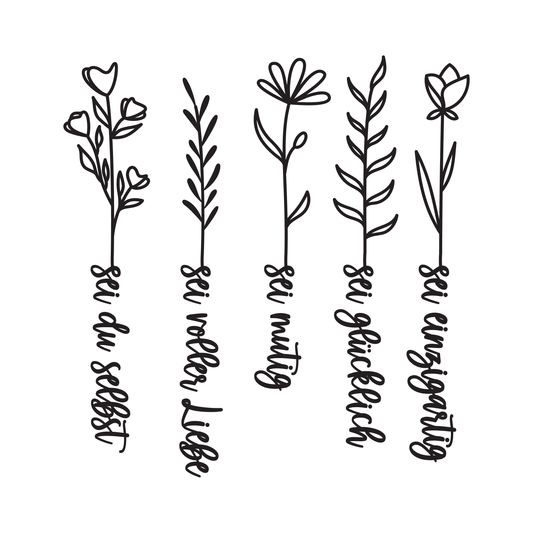 Bügelbild "Wildblumen" in 6 verschiedenen Größen
