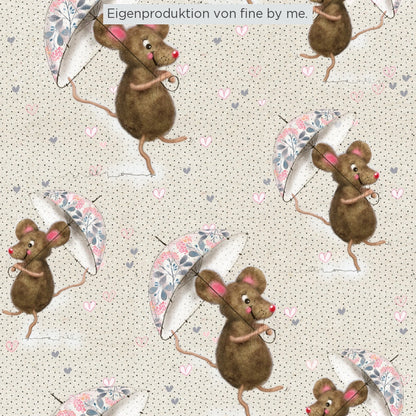 Stoffübersicht „Die fröhliche Maus beige“