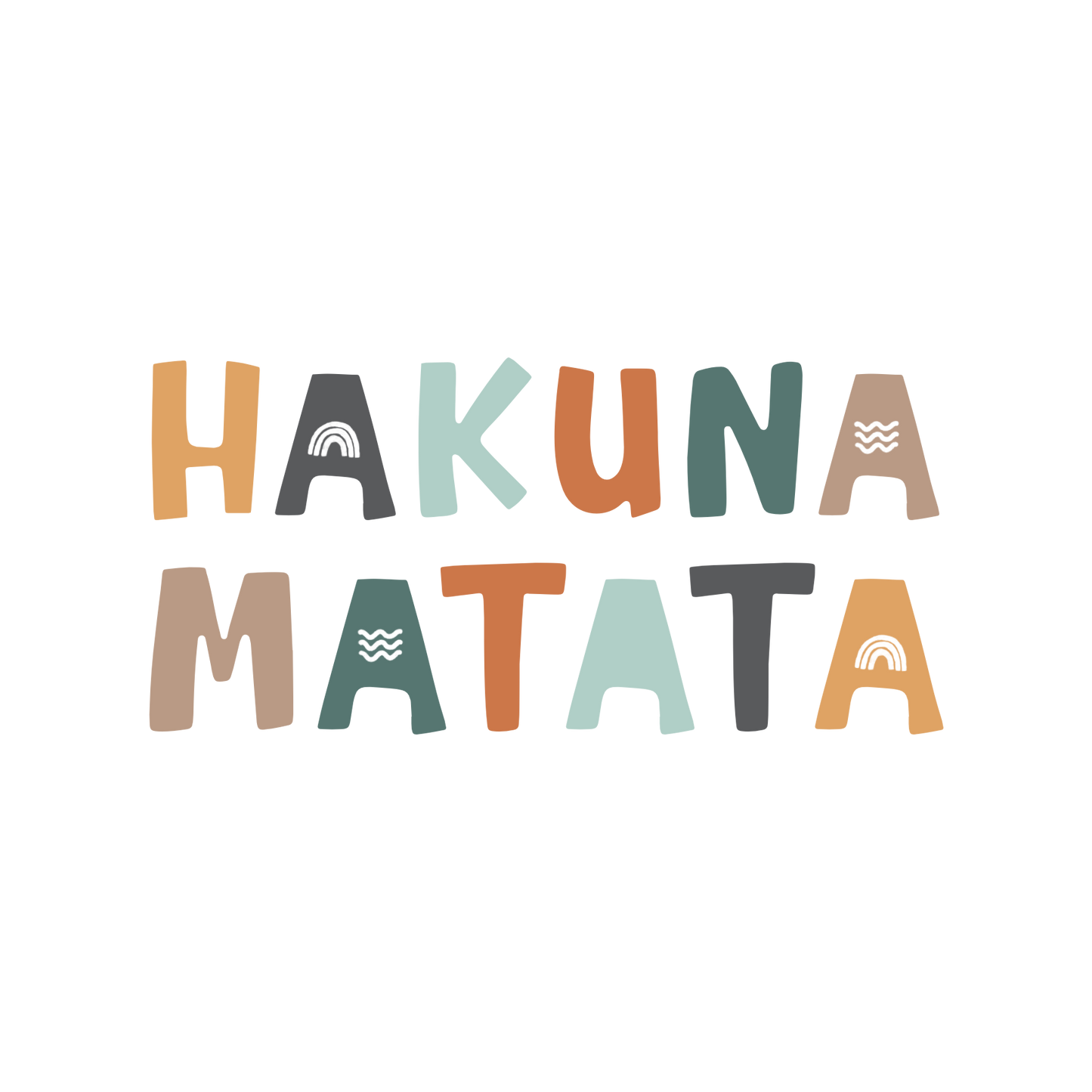 Bügelbild "Hakuna Matata" in 6 verschiedenen Größen