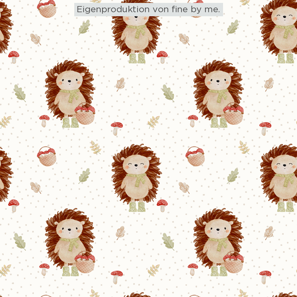 Lagerware: Bio Sommersweat „Herbstigel“ exklusive Eigenproduktion Bio Sommersweat, 95% Baumwolle, 5% Elasthan, 260g/m²,