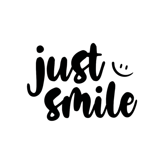 Bügelbild "Just Smile" in 6 verschiedenen Größen