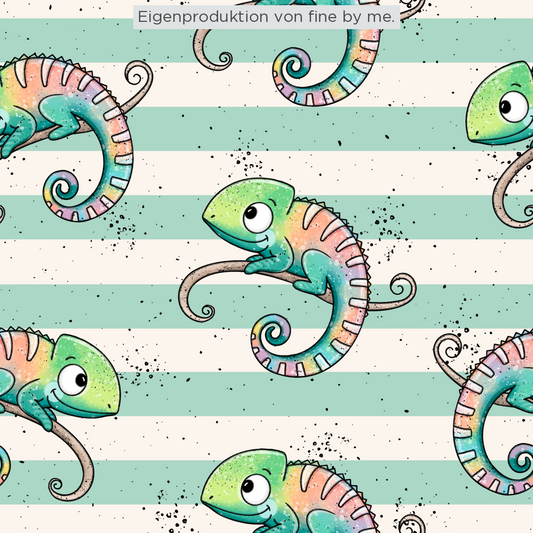 Lagerware: Bio-Sommersweat „Cute Chameleon“, exklusive Eigenproduktion