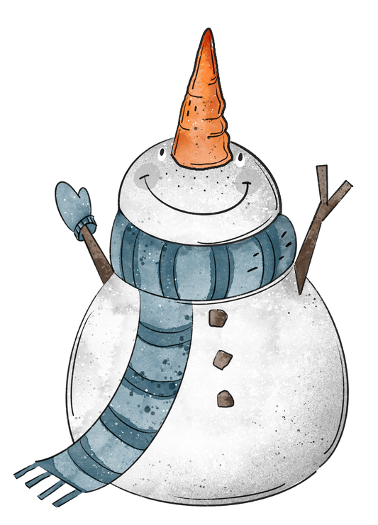 Bügelbild "Kalle, der Schneemann" in 6 verschiedenen Größen