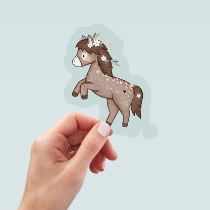 Bügelbild "Blumenpony" in 6 verschiedenen Größen