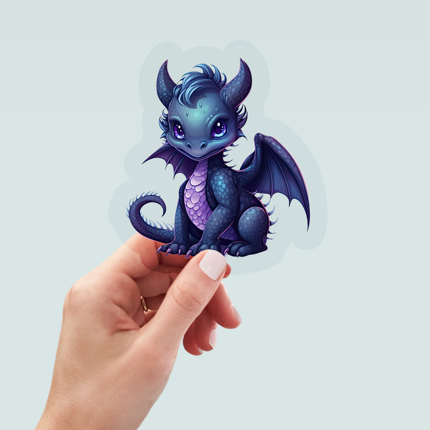 Bügelbild "Drache dunkelblau-lila" in 6 verschiedenen Größen