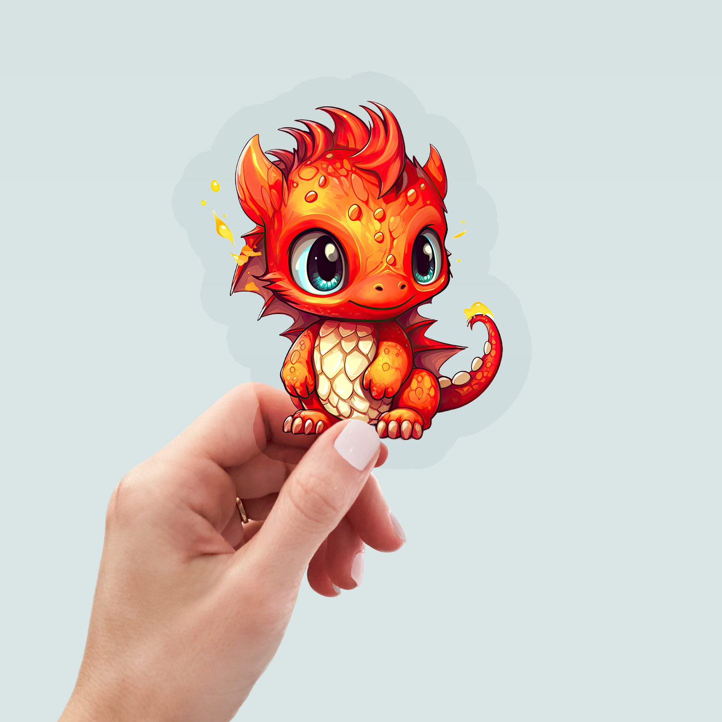 Bügelbild "Drache dunkelorange" in 6 verschiedenen Größen