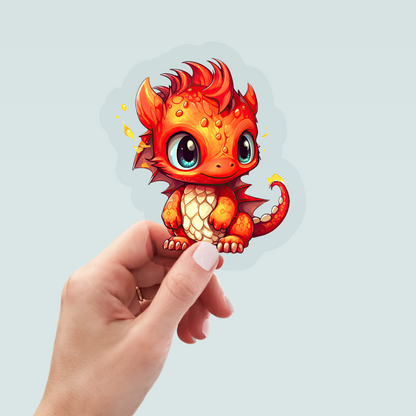 Bügelbild "Drache dunkelorange" in 6 verschiedenen Größen