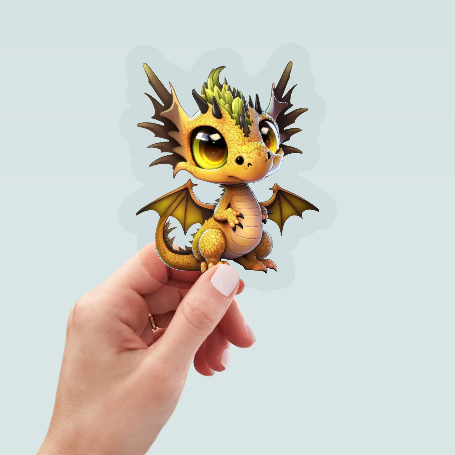 Bügelbild "Drache gelb-grün" in 6 verschiedenen Größen
