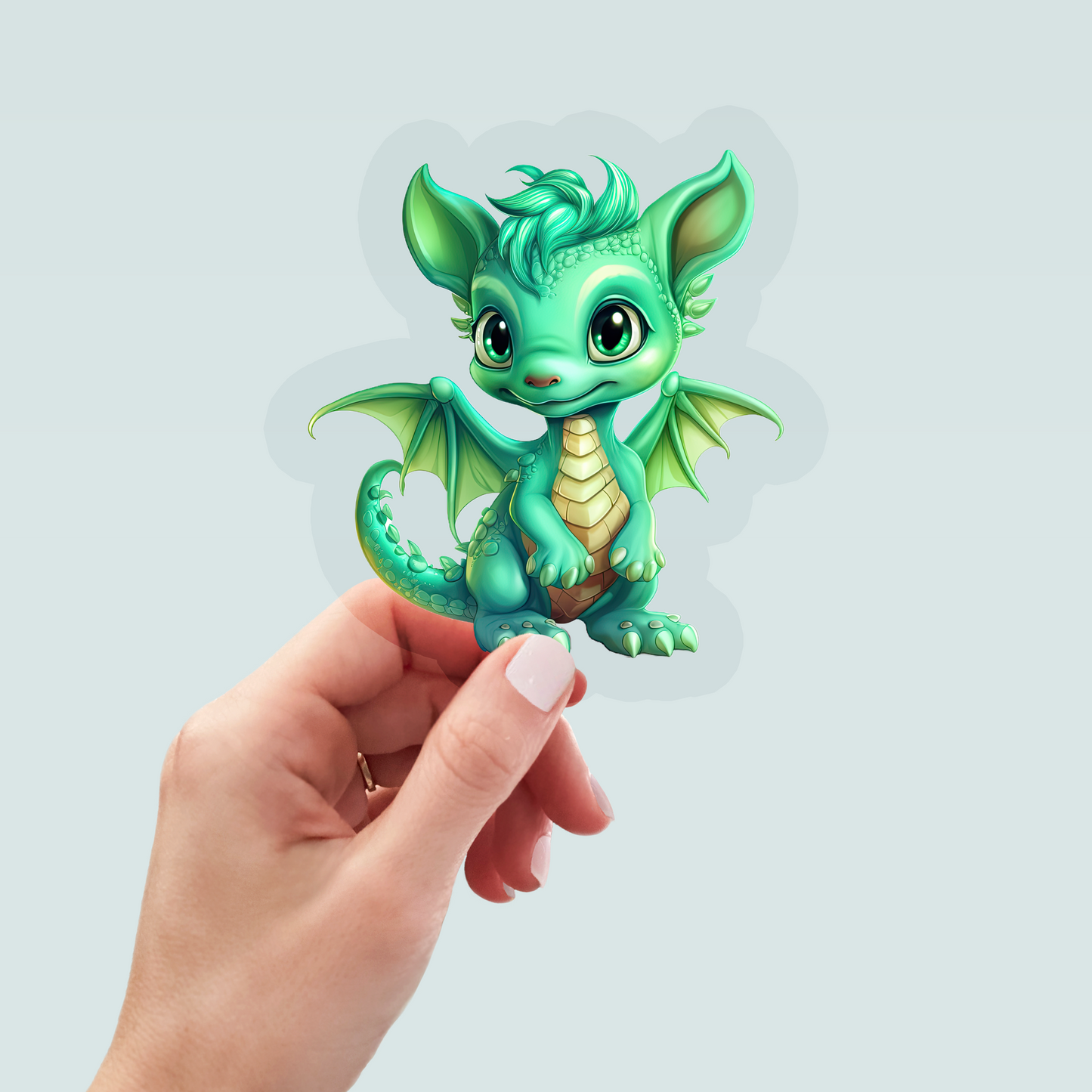 Bügelbild "Drache grün 2" in 6 verschiedenen Größen