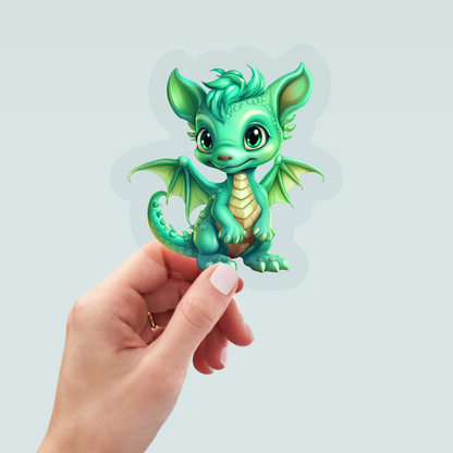 Bügelbild "Drache grün 2" in 6 verschiedenen Größen