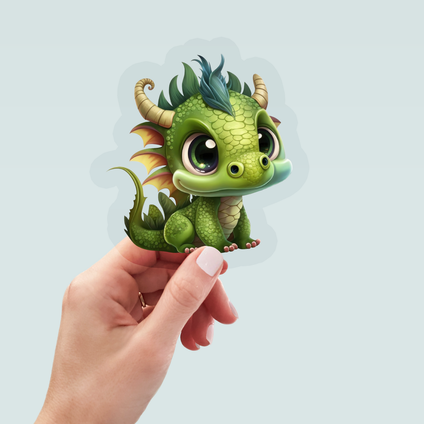 Bügelbild "Drache hellgrün" in 6 verschiedenen Größen