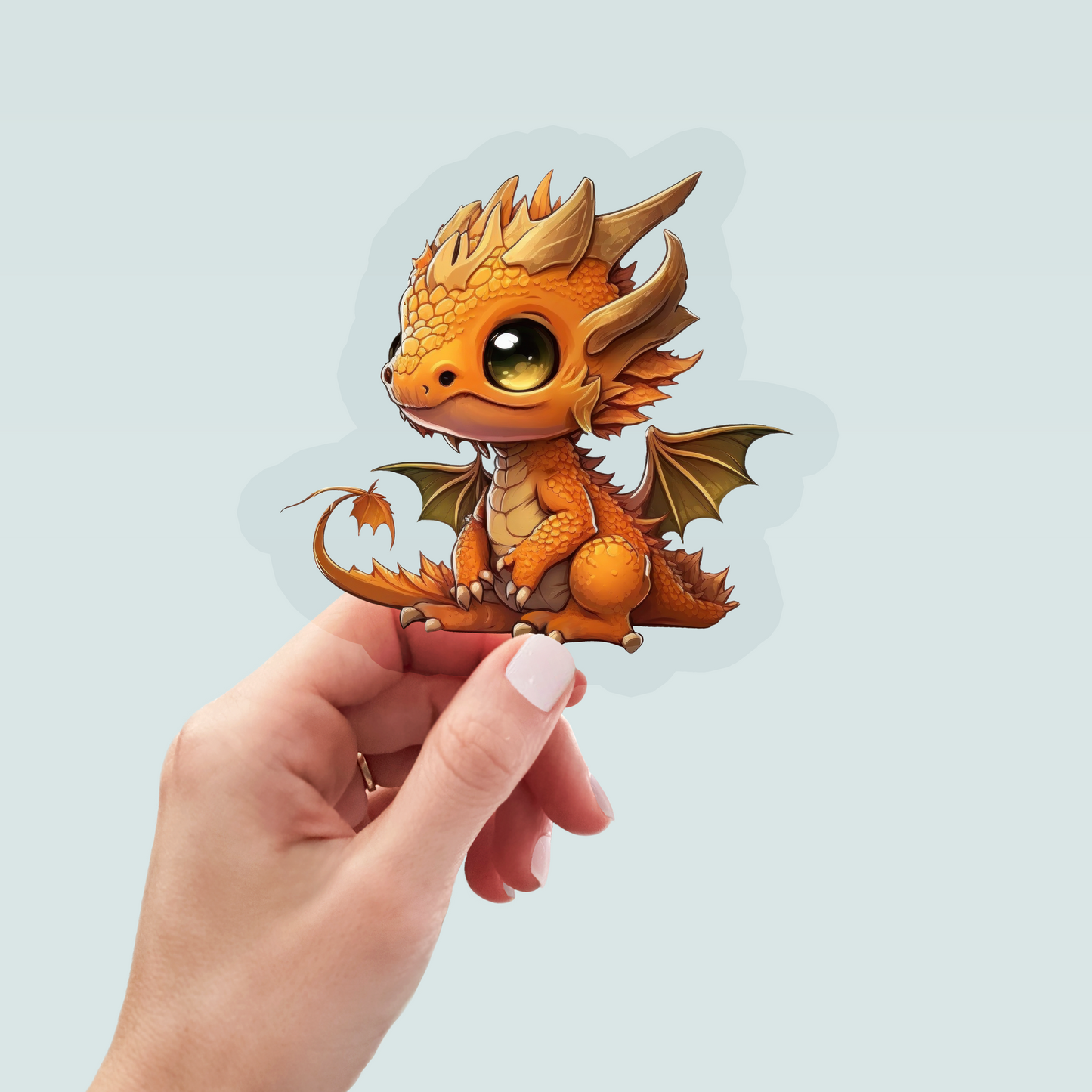 Bügelbild "Drache orange" in 6 verschiedenen Größen