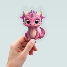 Lade das Bild in den Galerie-Viewer, Bügelbild &quot;Drache pink&quot; in 6 verschiedenen Größen
