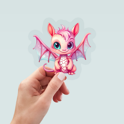 Bügelbild "Drache rosa" in 6 verschiedenen Größen