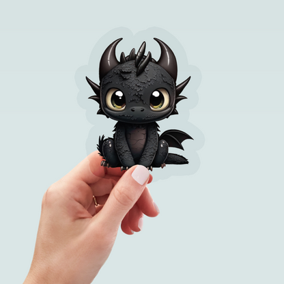 Bügelbild "Drache schwarz 4" in 6 verschiedenen Größen