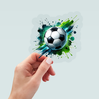 Bügelbild "Fußball blau grün" in 6 verschiedenen Größen